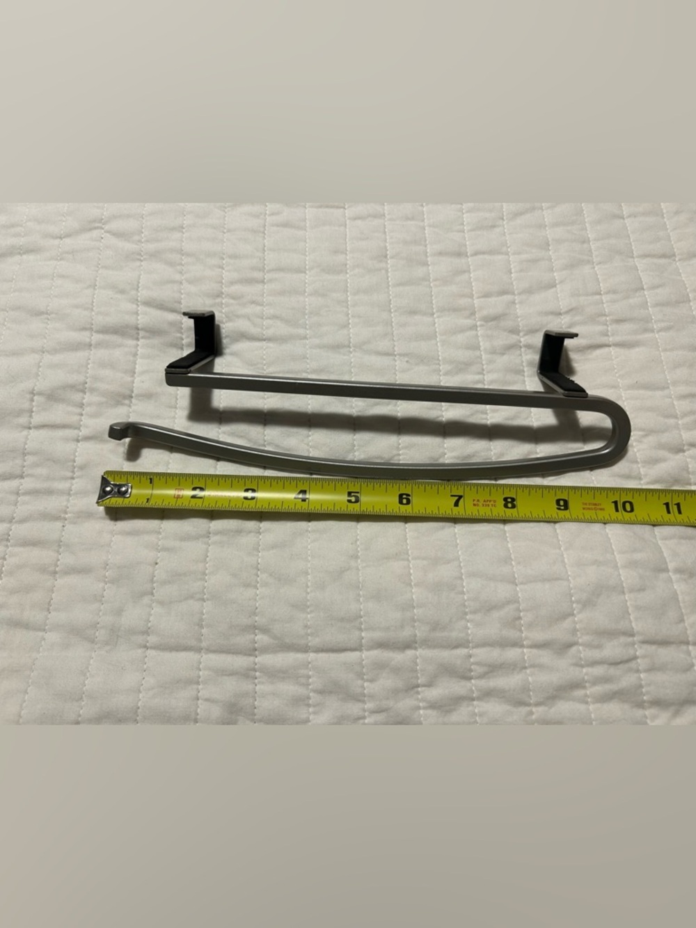 Over the door hand towel holder cabinet kitchen storage silver rack organization